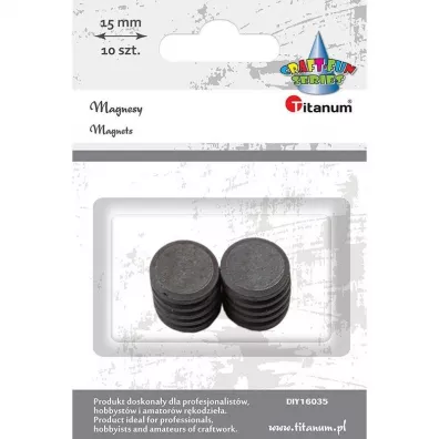Titanum Magnesy okr�g�e czarne 10 szt.