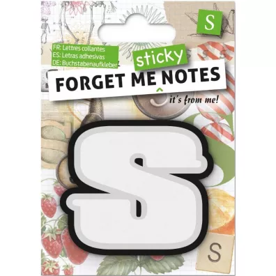 If Forget me sticky. Notes kart samoprzylepne litera S