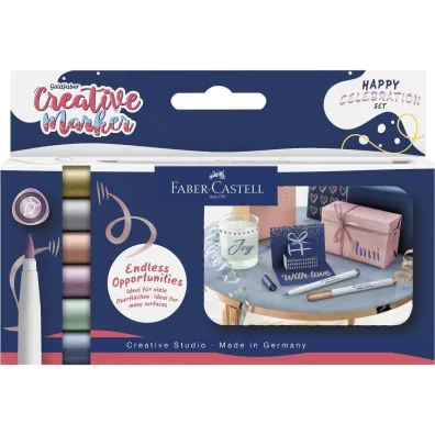 Faber-Castell Pisak kreatywny goldfaber b zestaw 6 kolhappy celebration