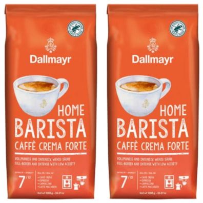 Dallmayr Kawa ziarnista Home Barista Cafe Crema Forte Zestaw 2 x 1 kg