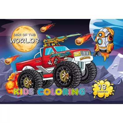 Kolorowanka A4 18 obrazk�w Kosmos Monster Truck