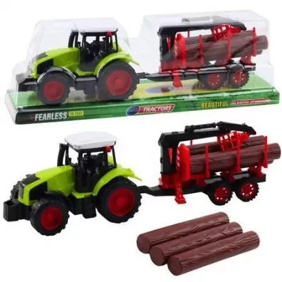 Traktor rolniczy z przyczep do transportu drewna Leantoys
