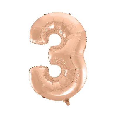 Balon foliowy B&C "Cyfra 3" r�owo-z�ota Godan 92cm
