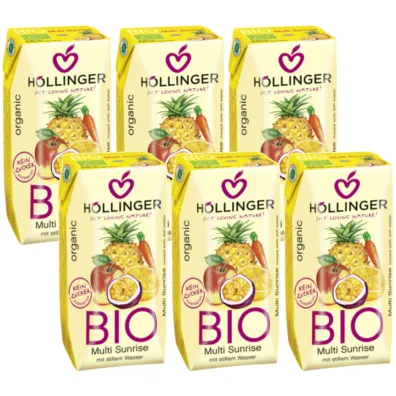 Hollinger Nektar wieloowocowo-marchwiowy Zestaw 6 x 200 ml Bio