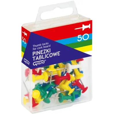 Grand Pinezki tablicowe kolorowe 50 szt.