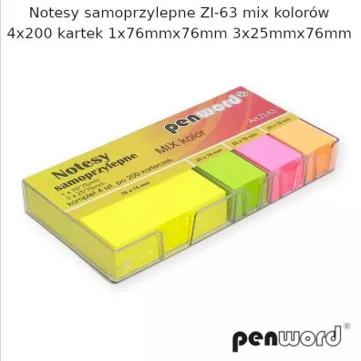 Penword Notes samoprzylepny mix 4x200K