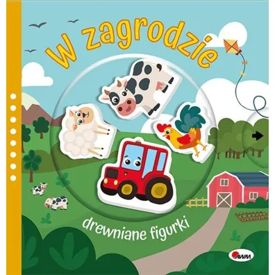 W zagrodzie. Drewniane figurki