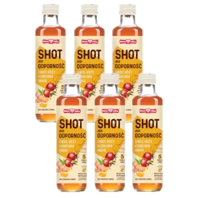 Polska R�a Shot na odporno�� Owoc r�y, kurkuma, imbir 5 porcji Zestaw 6 x 250 ml