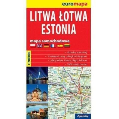 see you! in? Mapa samochodowa Litwa, Łotwa, Estonia 1:700 000