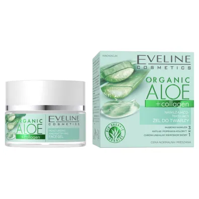 Eveline Cosmetics Organic Aloe + Collagen nawil�aj�co-matuj�cy �el do twarzy 50 ml