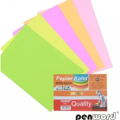 Penword Papier kolorowy A4 5x40 arkuszy
