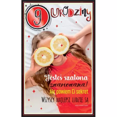 AbCard Kartka okolicznociowa Urodziny 9 dziewczynka