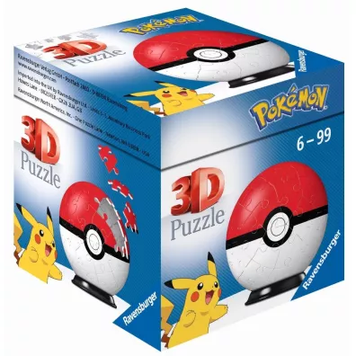 Puzzle 3D 54 el. Pokemon. Pokeball Ravensburger