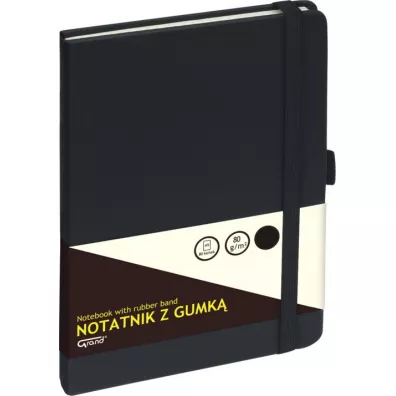 Grand Notatnik A5 z gumk kratka 80 kartek