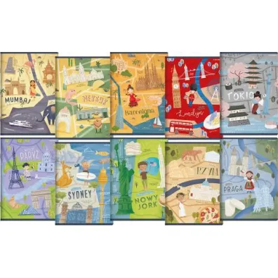 Top-2000 Zeszyt A5 Cities of the World kratka 16 kartek