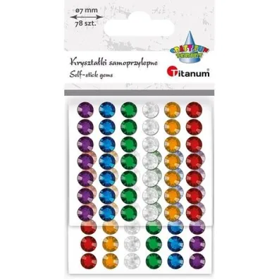 Titanum Kryszta�ki samoprzylepne okr�g�e mix 7mm 78 szt.