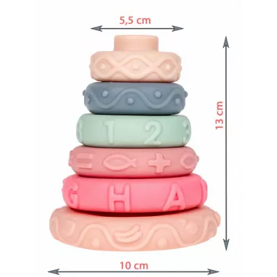 Piramidka wiea kolory pastelowe Smily Play