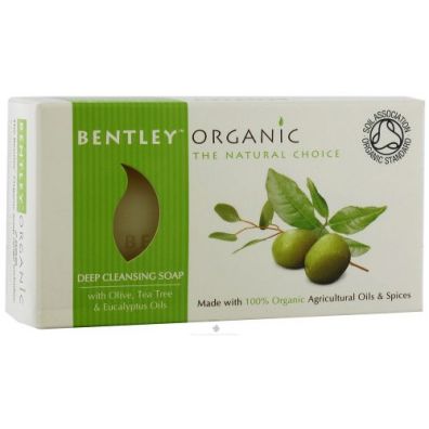 Bentley Organic Oczyszczajce mydo z oliwek, olejku herbacianego i eukaliptusa
