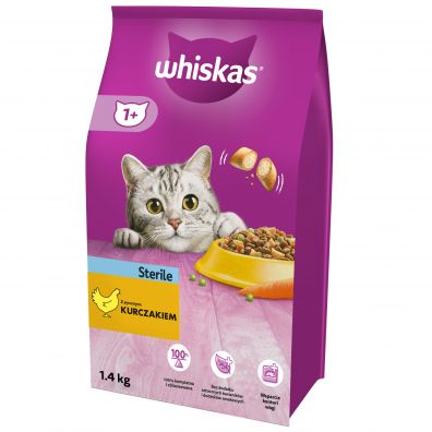 Whiskas Sterile sucha karma dla kota po sterylizacji z kurczakiem 1.4 kg