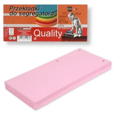 Penword Przek�adki do segregatora pink 100 szt.