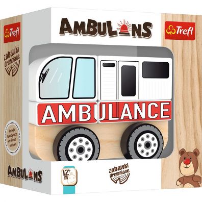 Zabawka drewniana. Ambulans Trefl