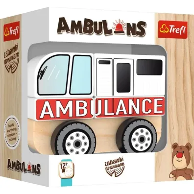 Zabawka drewniana. Ambulans Trefl