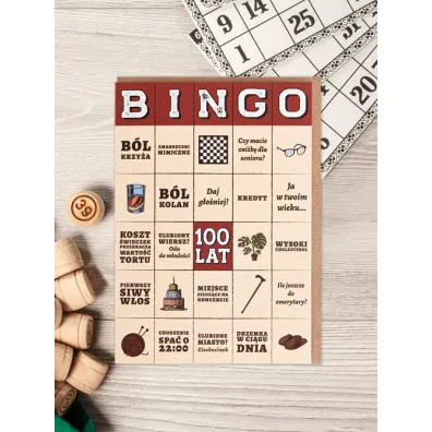 Absztyfikant Kartka Bingo 100 lat