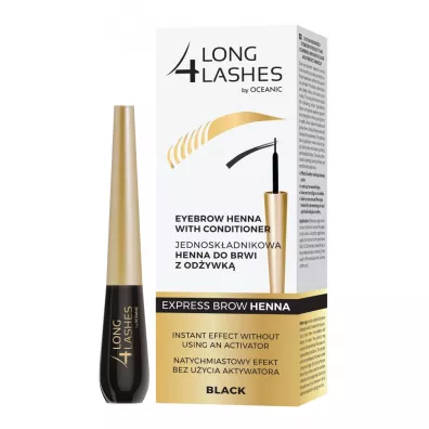 Long4Lashes Express Brow Henna jednosk�adnikowa henna do brwi z od�ywk� Black 6 ml