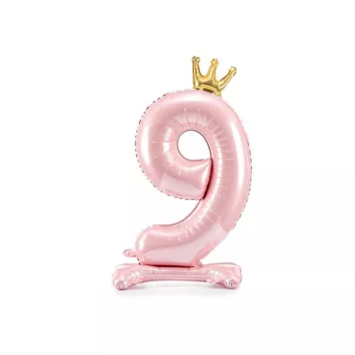 PartyDeco Stoj�cy balon foliowy 9 jasny r� 84cm