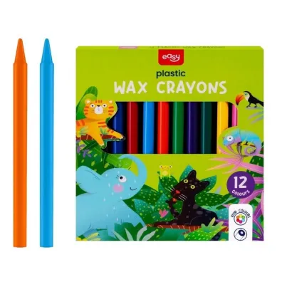 Easy Stationery Kredki �wiecowe plastikowe 12 kolor�w EASY