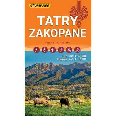 Tatry, Zakopane. Mapa kieszonkowa w skali 1:55 000 (wersja wodoodporna)