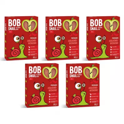Bob Snail Przekska jabkowo-winiowa Zestaw 5 x 60 g