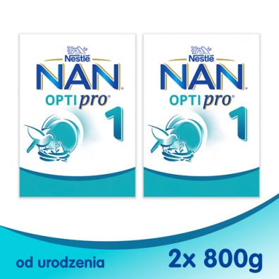 Nestle Nan Optipro 1 Mleko pocztkowe dla niemowlt od urodzenia Zestaw 2 x 800 g