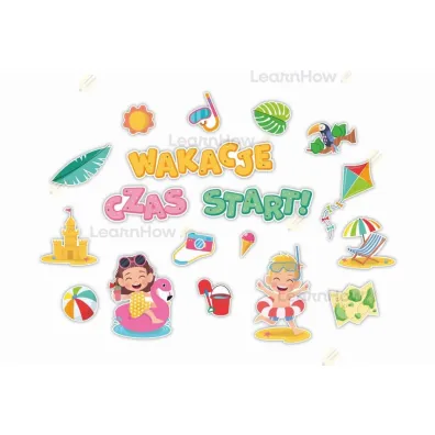 LearnHow Dekoracja klasowa - Wakacje czas start 18el