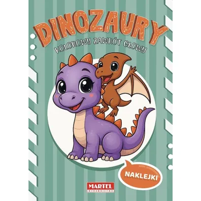 Kolorowy zawr�t g�owy. Dinozaury z naklejkami - Agata Niemirska