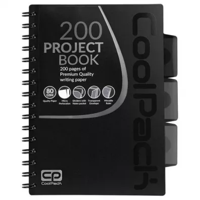 CoolPack Koobrulion A5 Black kratka 100 kartek