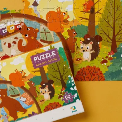 Puzzle 60 el. Pory roku. Czas zbior�w Dodo