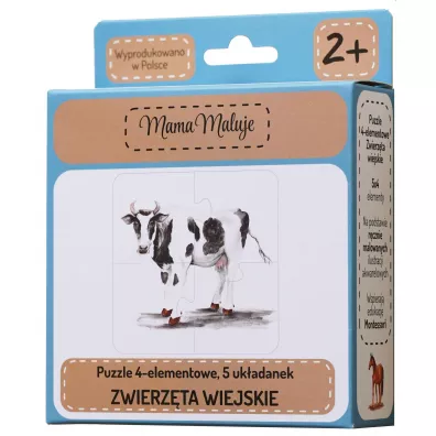 Puzzle 4 el. Zwierz�ta wiejskie Mama Maluje
