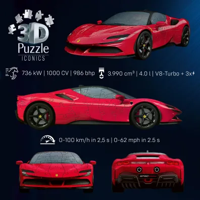 Puzzle Iconics 108 el. 3D Ferrari Stradale Ravensburger
