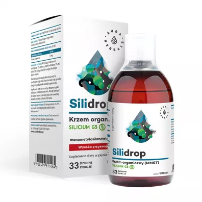 Aura Herbals Silidrop Krzem organiczny MMST Silicium G5 Suplement diety w pynie 500 ml