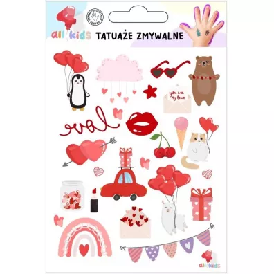 Tatua�e zmywalne dla dzieci Walentynki 2 All4Kids