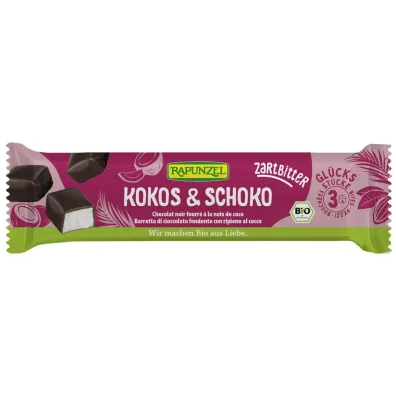 Rapunzel Batoniki kokosowe w czekoladzie gorzkiej 50 g Bio