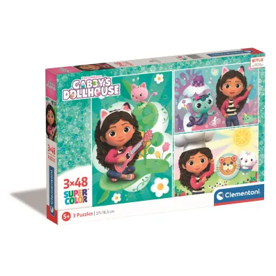 Puzzle 3x48 el. SuperColor. Koci Domek Gabi Clementoni