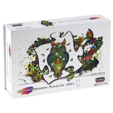 Puzzle drewniane kolorowe 137 el. Sowa G3