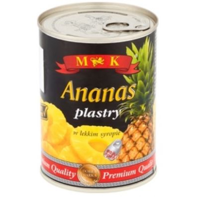 M&K Ananas plastry w lekkim syropie 565 g