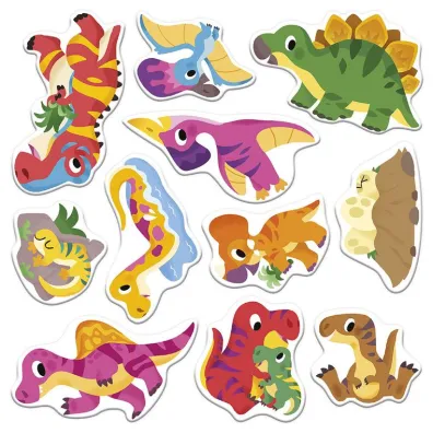 Janod Multizestaw kreatywny 2-latka My arts & crafts Grube naklejki wielorazowe Dinozaury 2+