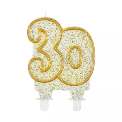 Godan �wieczka cyferka 30, z�oty kontur