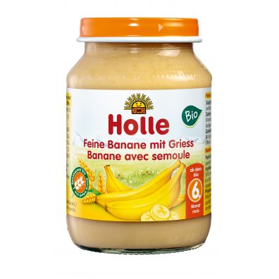 Holle Deserek Banany z grysikiem z pszenicy po 6. miesiącu 190 g Bio