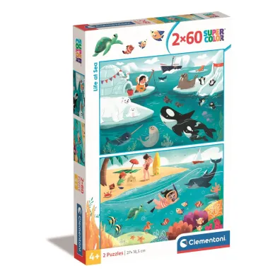 Puzzle 2x60 el. SuperColor. Life at Sea Clementoni