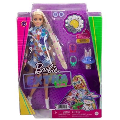 Barbie Extra Lalka Komplet w kwiatki/Blond wosy HDJ45 Mattel
